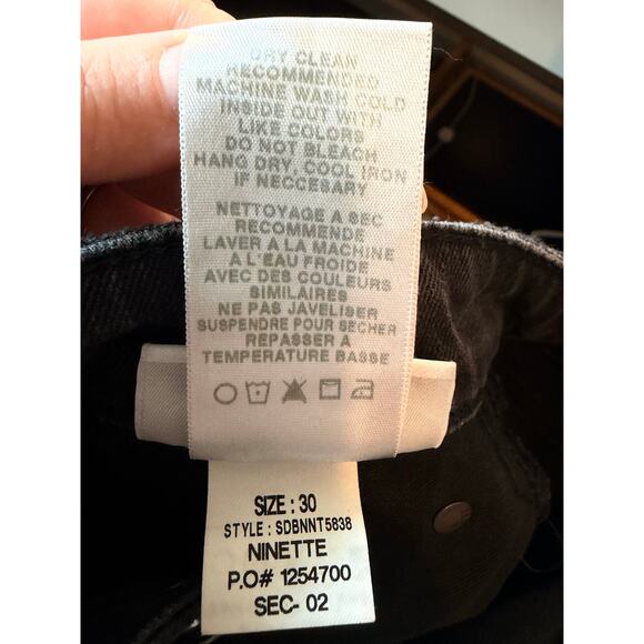 Joes Jeans The Ex-Lover Straight Crop Loose Boyfriend - Black, Distressed Sz 30 - Picture 6 of 9